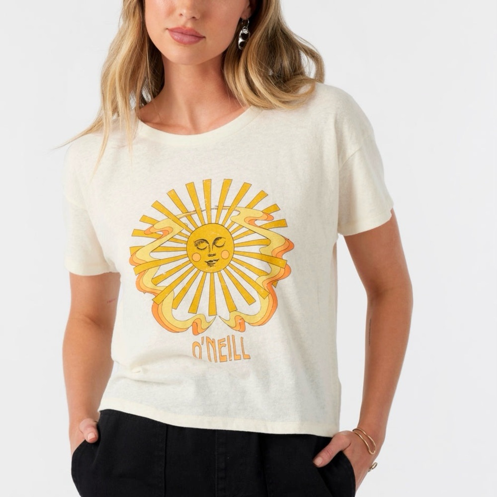 O'Neill Cream and Yellow Sun Graphic Tee